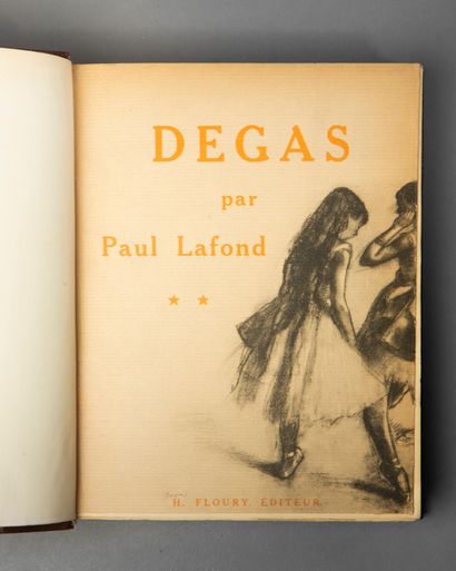 null LAFOND (Paul). DEGAS. Paris, Floury, 1918-1919. 2 volumes in-4, édition originale...