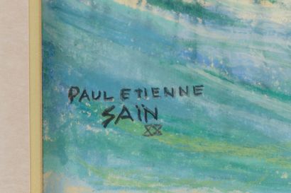 null Paul-Étienne SAÏN (1904 - 1995).
Deux pastels signés et datés figurant une roue...