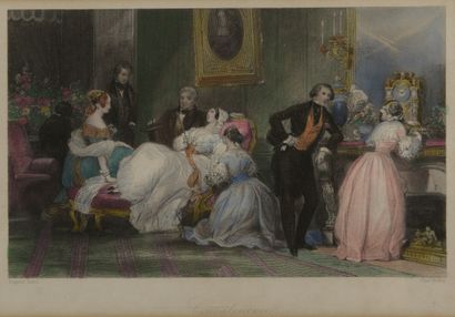 null D'après Eugène LAMI, gravé par HEATH et ROLLS. 
Convalescence. 
A Parisian Family.
Paire...