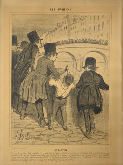 null D'après Honoré DAUMIER (1808-1879), par BAUGER. 
Les badauds.
Lithographie sur...