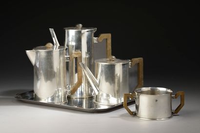 Service à thé et café en métal argenté (petits...