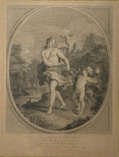 null D'après Antoine COYPEL, gravé par Louis DESPLACES. 

Vénus et l'Amour. 

Gravure....