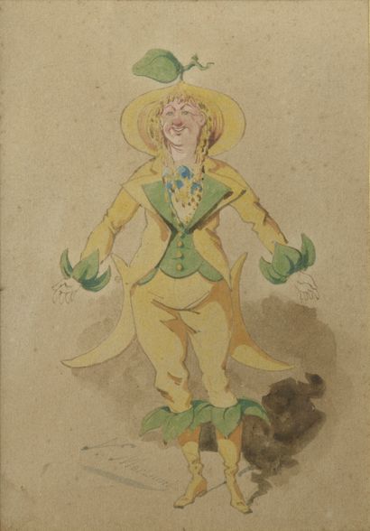 null Valère Alfonse MORLAND (1846-1916).

Acteur de théâtre en costume de citrouille....