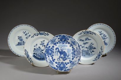 CHINE - XVIIIe siècle. 
Quatre assiettes...