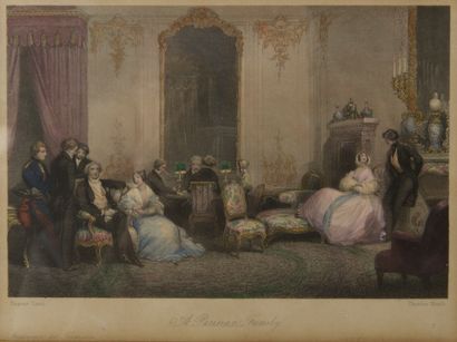 null D'après Eugène LAMI, gravé par HEATH et ROLLS. 
Convalescence. 
A Parisian Family.
Paire...