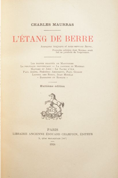 null MAURRAS (Charles). Bel ensemble de 4 volumes in-8 en reliure uniforme demi-maroquin...