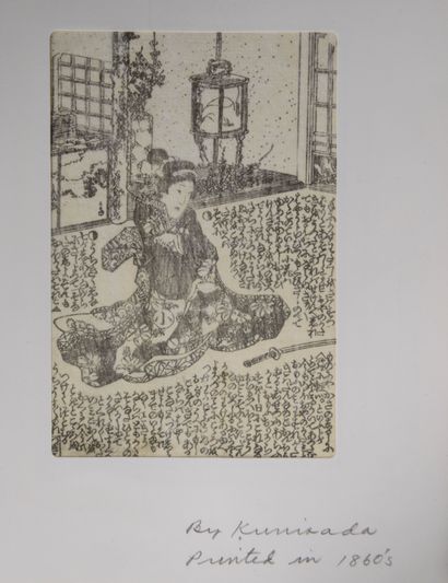 null Utagawa KUMISADA (1786-1865) dit Toyokuni III. 
Ensemble de six estampes, pages...