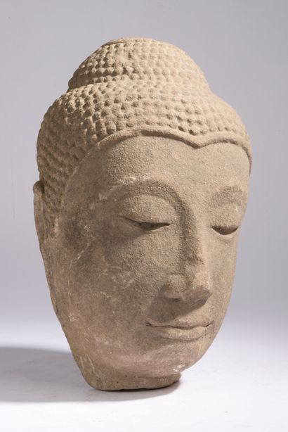 THAILANDE - XVe siècle.
Tête de bouddha en...