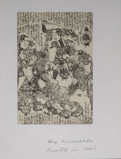 null Utagawa KUMISADA (1786-1865) dit Toyokuni III. 
Ensemble de six estampes, pages...