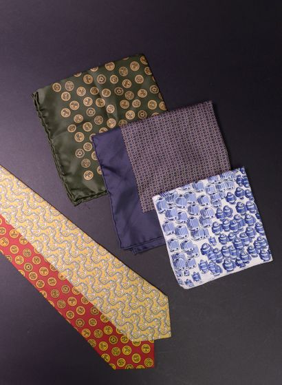 HERMÈS.
A tie and a silk pouch, the first...