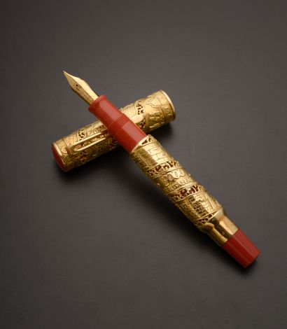 null OMAS "Jerusalem 3000". 
Fountain pen, the body and attributes in 18k yellow...