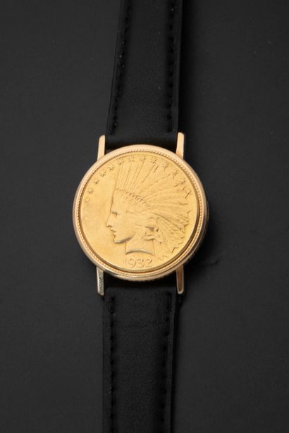 ESKA.
Bracelet watch, the case in 18k yellow...