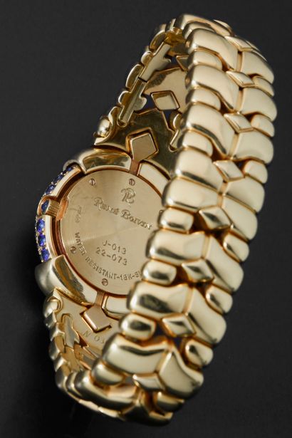 null René BOIVIN "Chrysalide".
Ladies' wristwatch in 18k yellow gold, the round case...