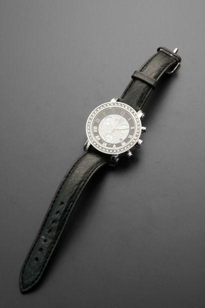 null BENNY Co.
Montre chronomètre bracelet de dame en acier, le boîtier rond à deux...