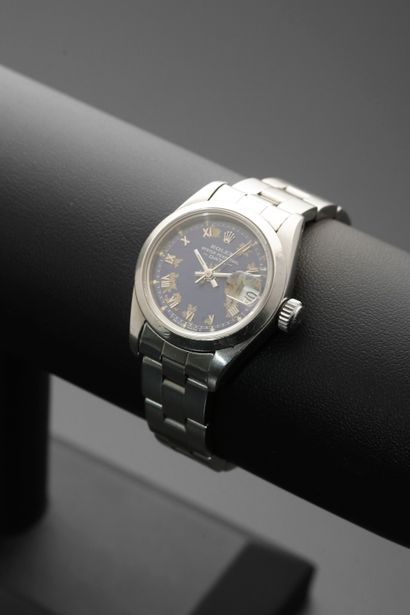 null ROLEX "Date", Ref. 69160, No. 8552888.
Ladies' wristwatch in steel, round case,...