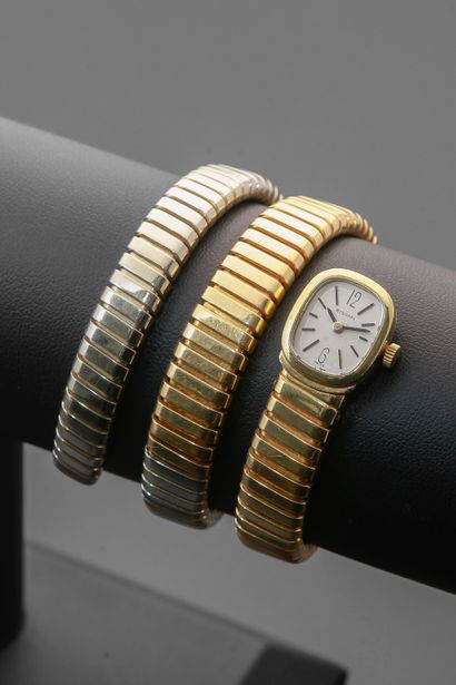 null BULGARI/GERALD GENTA, ref G.1374-4, no. 4132.
Ladies' wristwatch in two-tone...