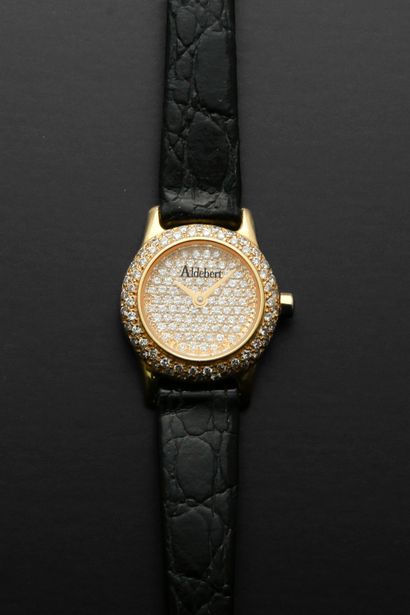 ALDEBERT.
Ladies' wristwatch in 18k yellow...