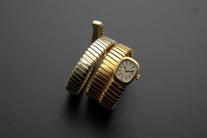 null BULGARI/GERALD GENTA, ref G.1374-4, no. 4132.
Ladies' wristwatch in two-tone...