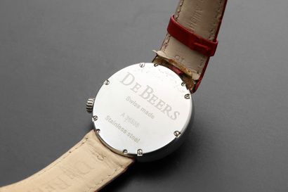 null DE BEERS "Talisman".
Ladies' wristwatch in steel, the round case, the bezel...