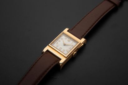 null Men's 18k rose gold wristwatch with quarter repeater, rectangular case, guilloche...