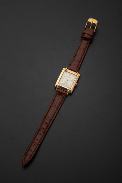 null Men's wristwatch in 18k yellow gold, rectangular case
rectangular case, back...