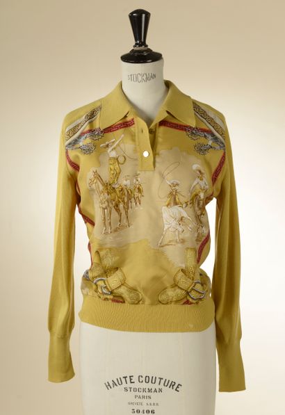 HERMÈS. 
Yellow wool and silk sweater with...