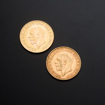 Two gold Sovereigns with the profile of George...