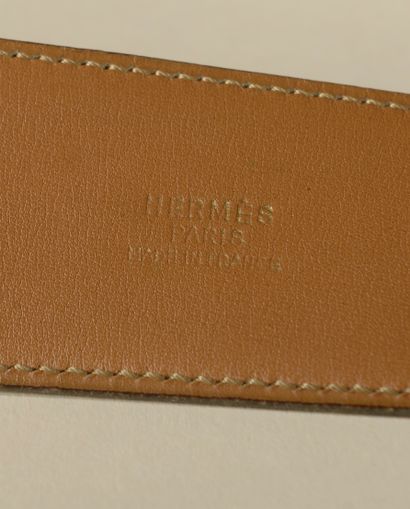 null HERMÈS.
Belt "Collier de Chien" in black box calfskin decorated with "Médor"...