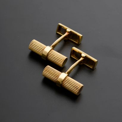 Pair of cufflinks in 18k yellow gold with...