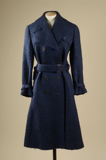 BURBERRY. 
Wool coat in shades of blue and...