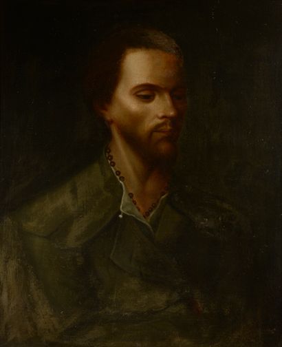 null École de la fin du XVIIIe ou du début du XIXe siècle.
Portrait d'homme.
Huile...