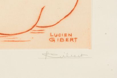 null Lucien Gibert (1904 - 1988).
Jeune femme au chapeau et nu assis de dos.
Deux...