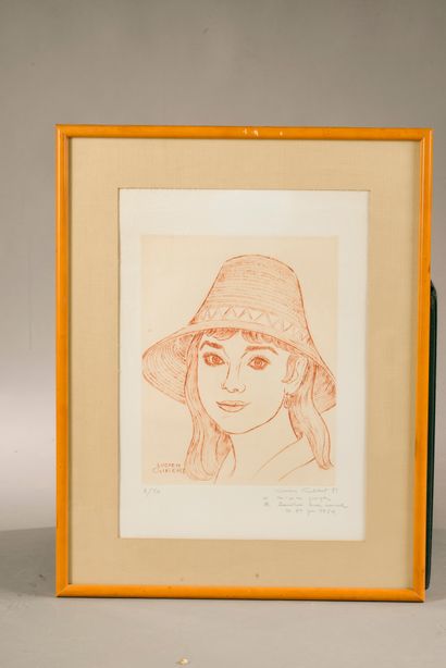null Lucien Gibert (1904 - 1988).
Jeune femme au chapeau et nu assis de dos.
Deux...