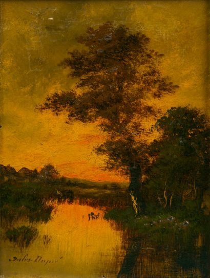 Jules DUPRE (1811-1889).
Landscape of a river...