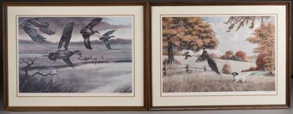null Ken MICHAELSEN (born 1936). 

Ducks in Flight and Pheasant. 

Two color lithographs,...