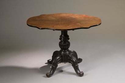 Middle table in blackened wood, the tilting...