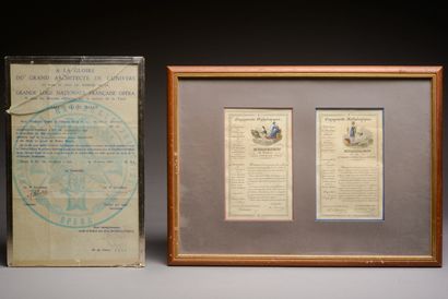 Two framed pieces: 

- Diplôme de Franc-maçon,...