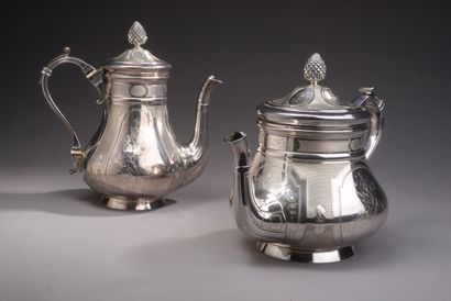 CHRISTOFLE. 
Silver-plated teapot and coffee...