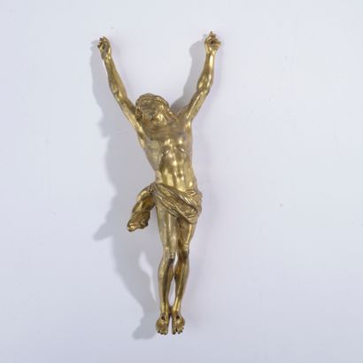 Jansenist crucifix Christ in gilded bronze.

18th...