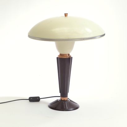 JUMO.

Desk lamp in brown bakelite, cream...