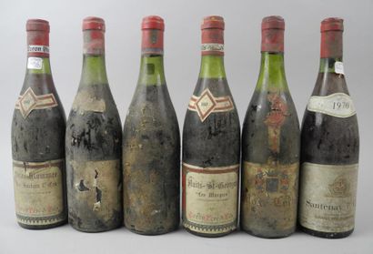 null Ensemble de 6 bouteilles: 1 bouteille VOSNE-ROMANEE "Suchots", Coron 1967 /...
