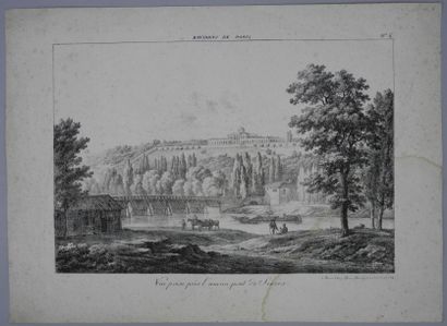 École FRANÇAISE du XVIIIe siècle «Vue perspective des cascades du château de Saint-Cloud»...