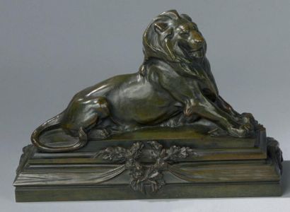Frédéric Auguste BARTHOLDI (Colmar, 1834 - Paris, 1904) «Lion de Belfort» Bronze...