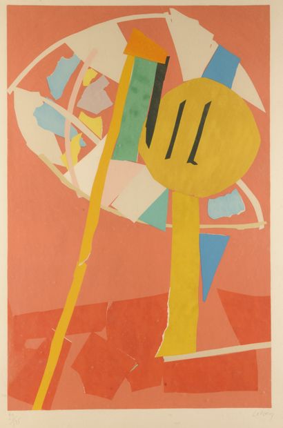 André LANSKOY(1902-1976).
Composition colorée...