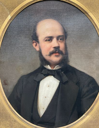 null École française vers 1860. 
Portrait de Charles LEROY (1843-1885). 
Huile sur...