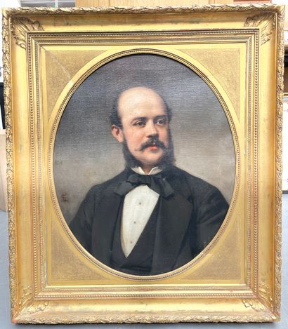 null École française vers 1860. 
Portrait de Charles LEROY (1843-1885). 
Huile sur...