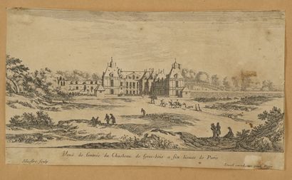 null Israël SILVESTRE (1621-1691).
Vue du château de Grosbois. 
Vue du château de...