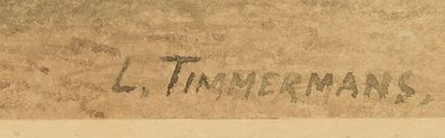 null Louis Etienne TIMMERMANS (1846-1910). 
Entrée au port.
Aquarelle signée en bas...