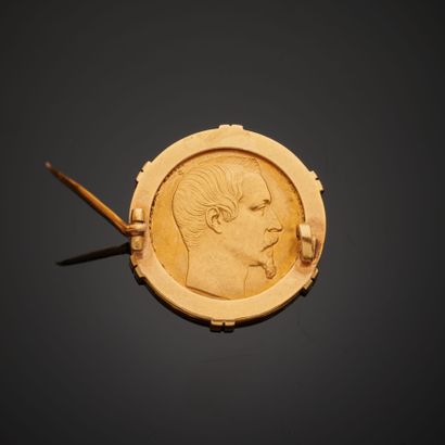 null Pièce de 50 Francs en or au profil de Napoléon III non lauré datant de 1857,...