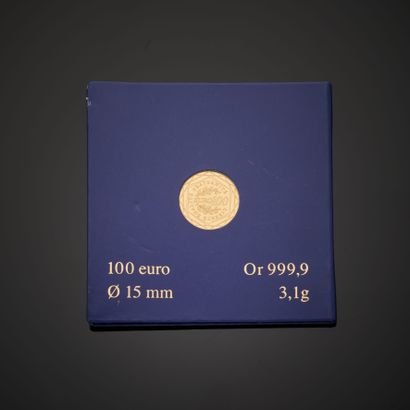 null Pièce en or de 100 Euros frappée de la Monnaie de Paris datant de 2009 sous...